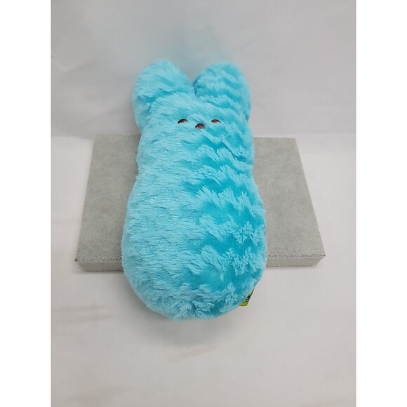 Peeps 10" Marshmallow Bunny Rabbit Blue Chevron Plush Stuffed Striped Fur 2016 - Picture 12 of 12